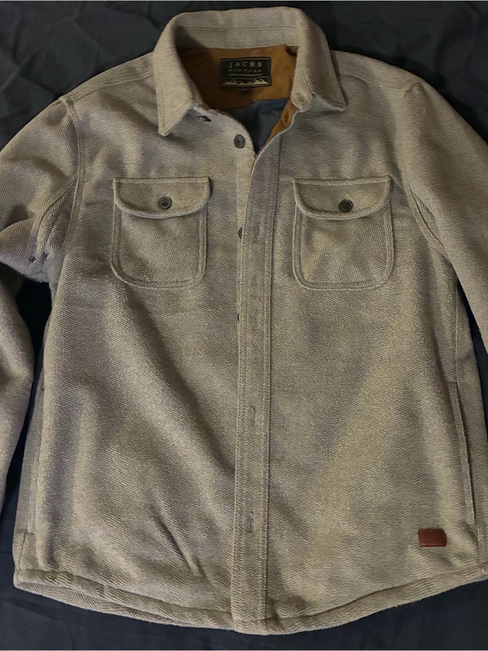Jachs Men's Light Gray Sherpa-Lined Shirt Jacket